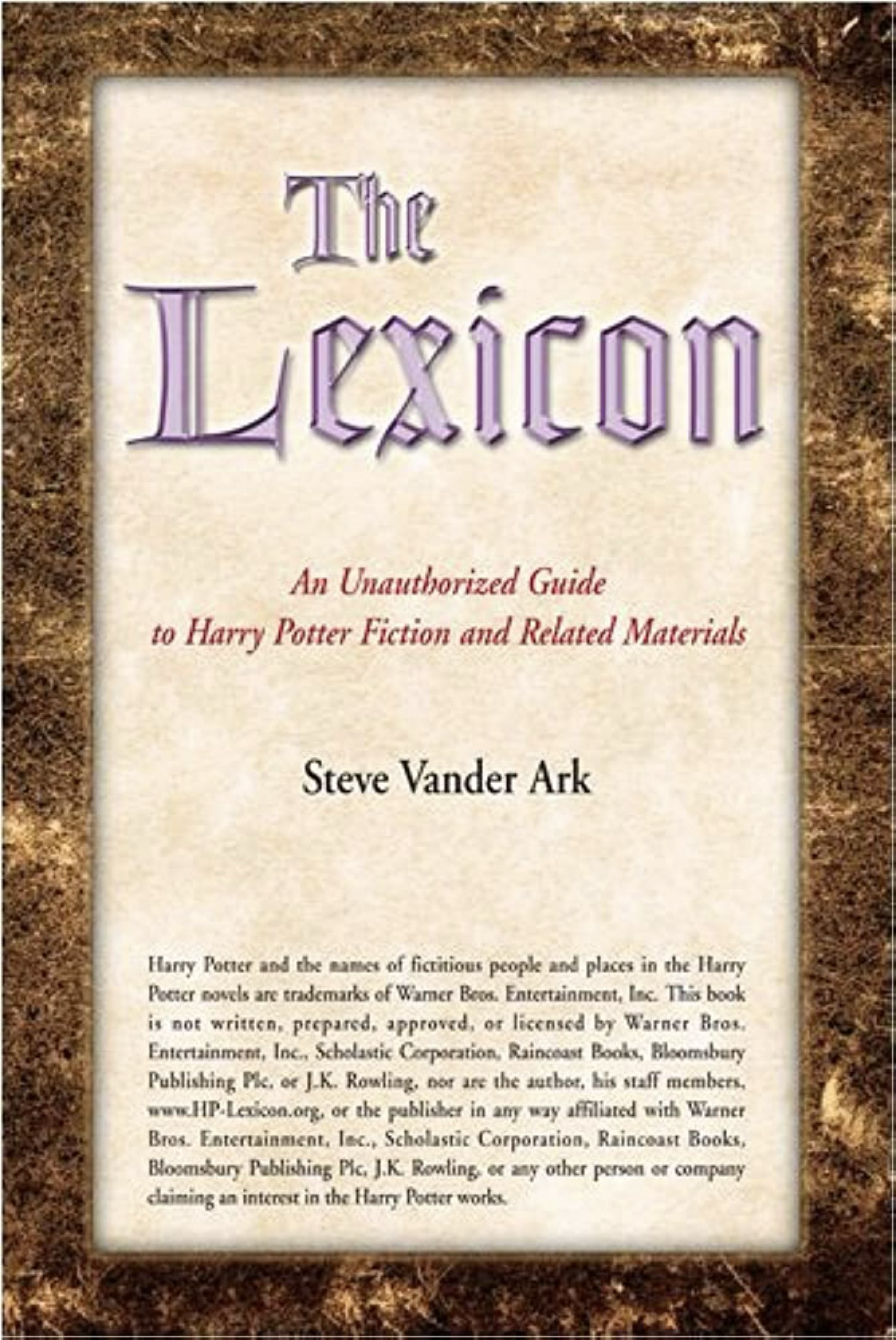 Harry Potter Lexicon case diagram