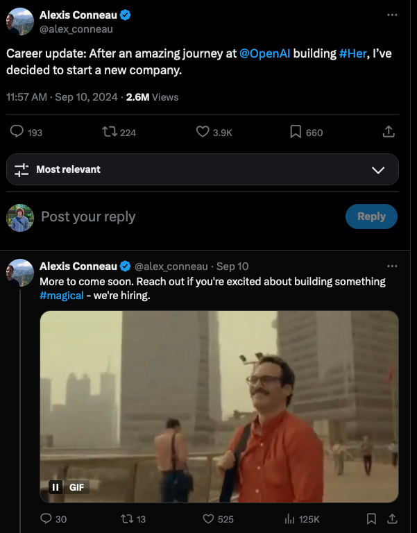Alexis Conneau OpenAI departure