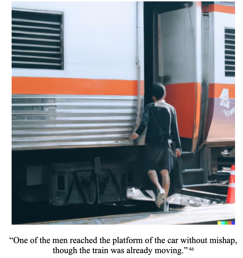 Man reaching platform